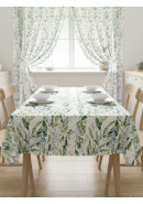 Скатерть Усадьба Лиана белый желтый зеленый Скатерть Усадьба Лиана белый желтый зеленый