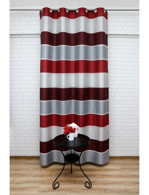 Штора облегченная "Дарама" серый,бордовый, на люверсах 22793v02