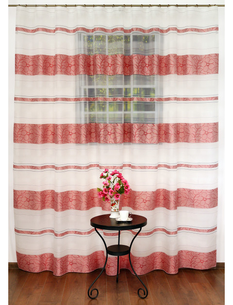 Тюль "Дарама"6171, светло-бордовые ромашки