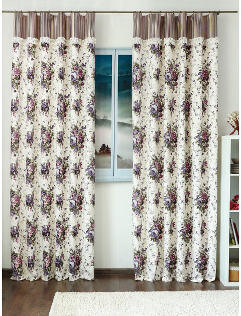 Комплект штор Фантазия молочный сиреневый