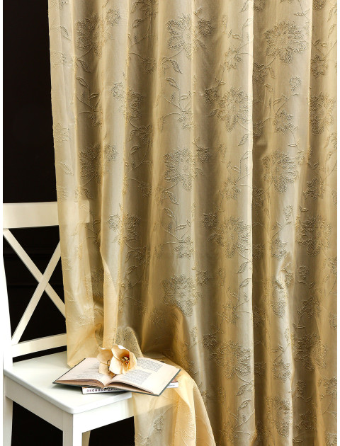 Тюль Жардин two песочный