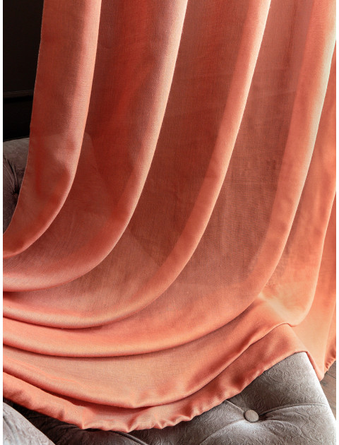 Тюль под лен Dolly 1600v3004 светлый медно-коричневый