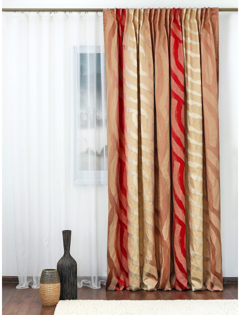 Штора с жаккардовым рисунком Марс 536067v111 коричнево-бежевый бордовый