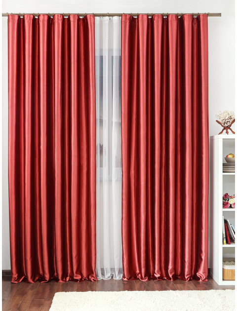 Комплект штор брусничный