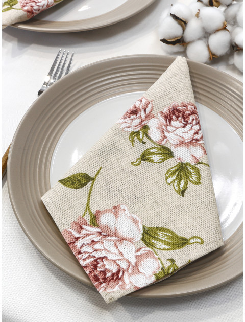 Набор салфеток Усадьба Версальские сады бежевый розовый