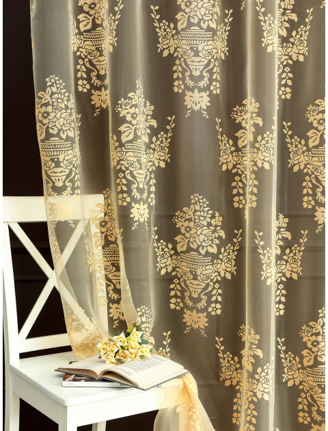 Тюль Devore Premium 1362v08 золотой корзинки