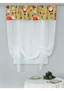 Тюль экран Санта Клаус габардин зеленый красный оливковый Тюль экран Санта Клаус габардин зеленый красный оливковый