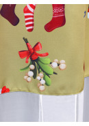 Тюль экран Санта Клаус габардин зеленый красный оливковый Тюль экран Санта Клаус габардин зеленый красный оливковый