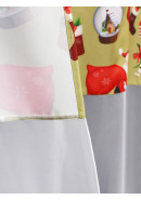 Тюль экран Санта Клаус габардин зеленый красный оливковый Тюль экран Санта Клаус габардин зеленый красный оливковый