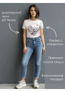 Футболка с принтом Бабочки в сердце теплый белый