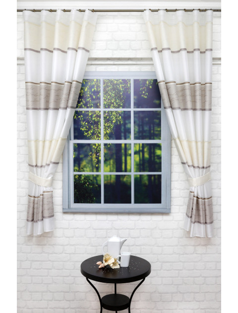 Тюль "Konsu" сливочно-коричневый