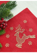 Комплект для сервировки стола Морозко золотая вышивка красный желтый салфетка 2 шт ланчмат 2 шт