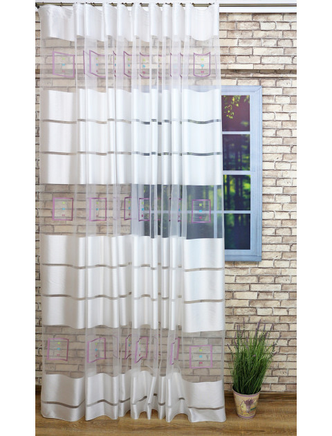 Тюль "Дарама" 8013_09 белый, фиолетовый