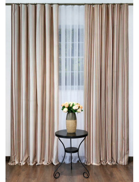 Комплект штор "Melody" w1687 70008-13, коричневый, бежевый, молочный