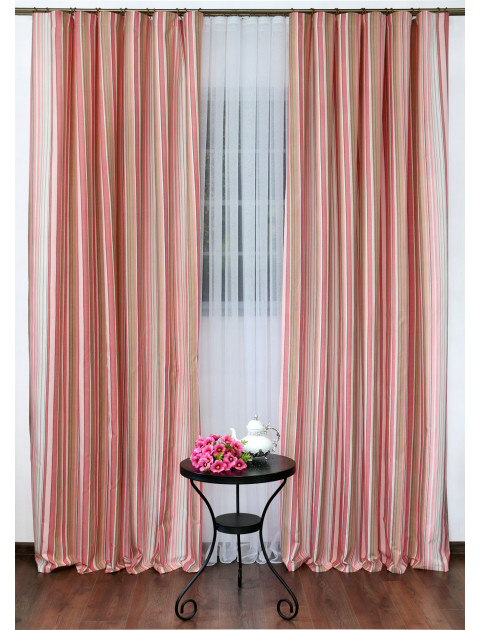 Комплект штор "Melody" w1687 70008, розовый, бежевый, молочный