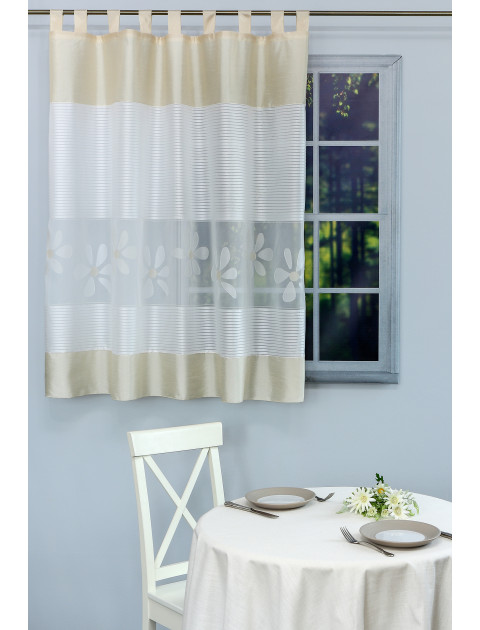 Тюль экран Fresh на петлях молочный сливочный