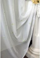 Тюль вуаль с вышивкой "Letty" 1232v07 белый, молочный, салатовый