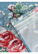 Комплект штор Первый снег зеленый розовый голубой