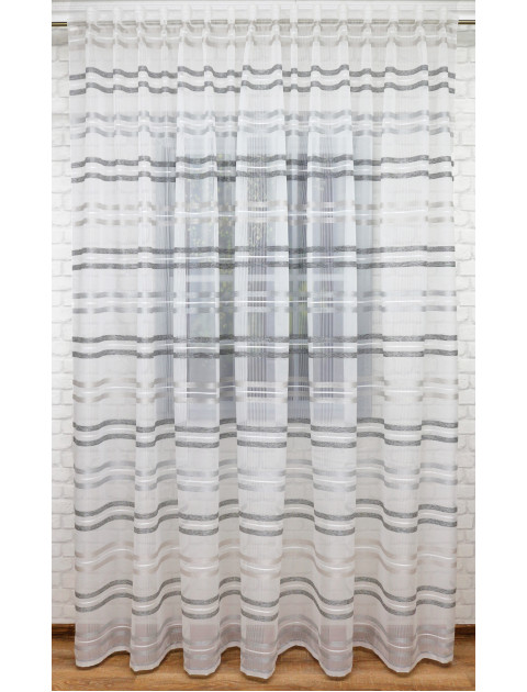 Тюль Дарама 14084_16, молочный, серые полоски