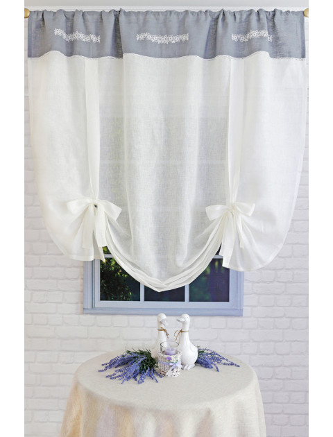 Тюль "Доминика", молочный, серый