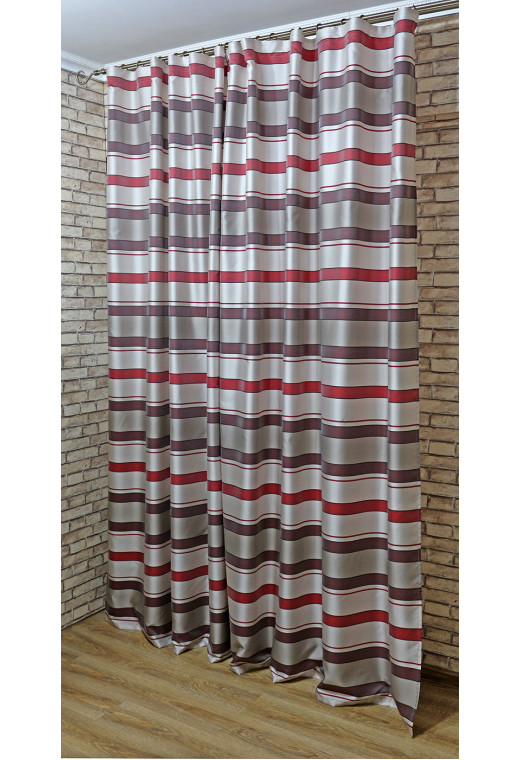Комплект облегченных штор "Дарама" 13643long,  бордовый,серый