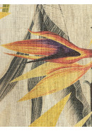 Комплект штор Тропики лен серо-бежевый желтый графитовый