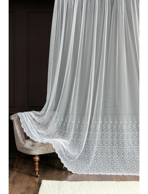 Тюль сетка-вышивка 14190v7092 белый