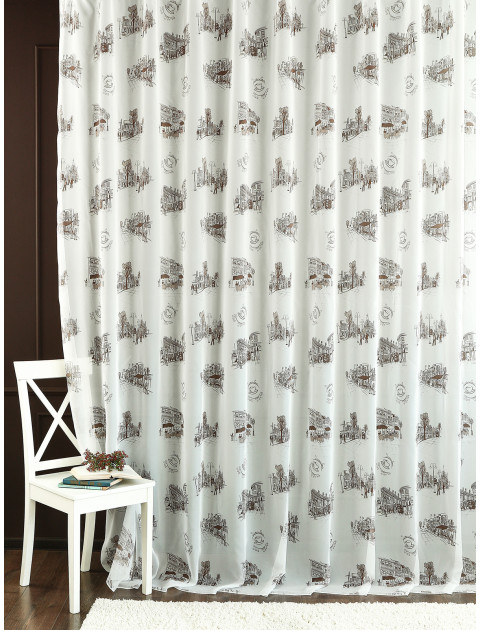 Тюль органза-деворе Cafe parisien dg2254v7a серый коричневый