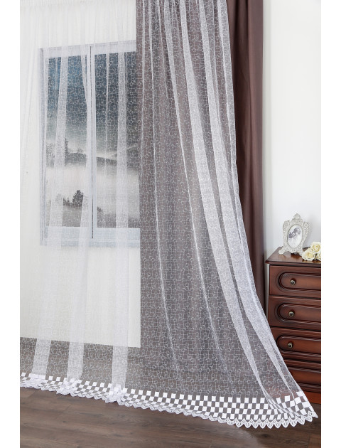 Тюль сетка-вышивка 8114 v 6001, белый