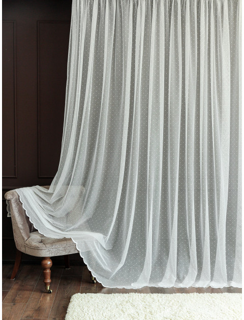 Тюль сетка Жаккард Gumus704vecru молочный