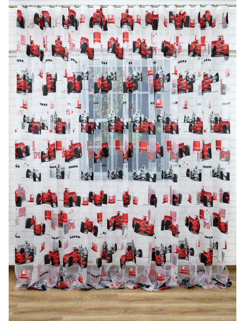 Тюль "Формула-1" 8237v01 красный