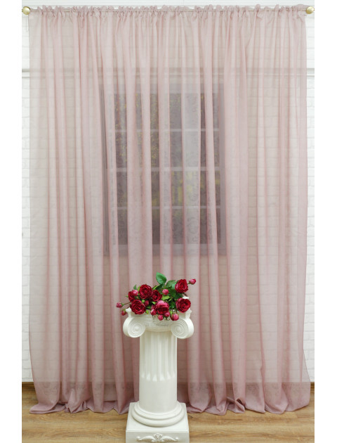 Тюль "Цветы жаккард" HRS280roz розовый