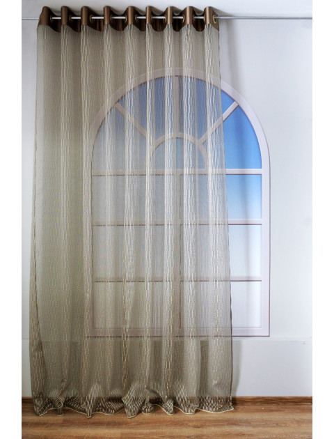 Тюль на люверсах коричневый