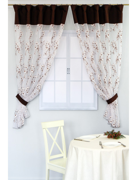 Тюль "Вера - 2" w 2123 5396  v 004 белый, коричневый