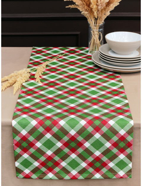 Дорожка декоративная с рисунком для сервировки стола duck 33071v004 зеленый бордовый