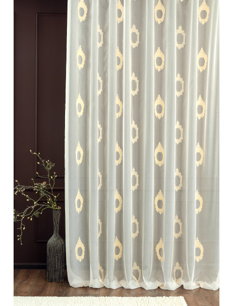 Тюль с медальонами Merkuryv9 золотистый