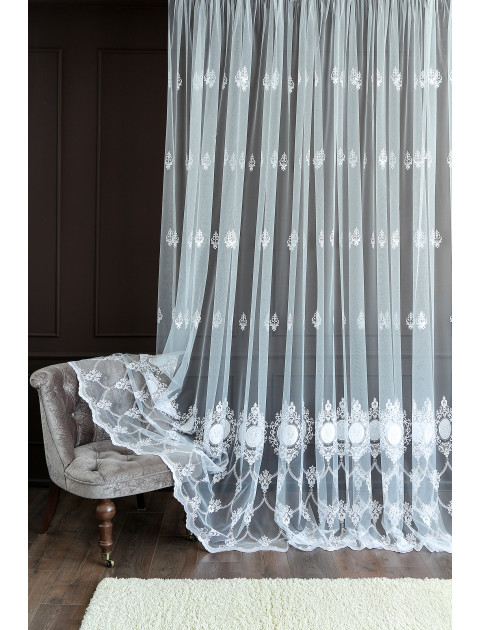 Тюль сетка-вышивка 25425v3143 белый