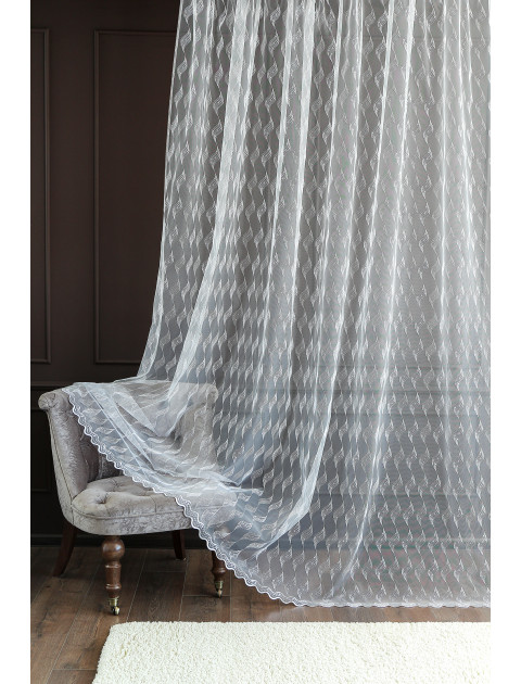 Тюль Сетка-вышивка 9002v63 белый серебристый