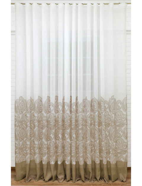 Тюль "Медина" низ бежевый вензель