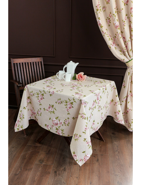 Скатерть Усадьба Версальские сады бежевый розовый