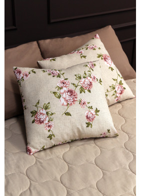 Комплект декоративных наволочек Усадьба Версальские сады бежевый розовый