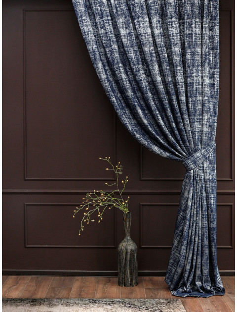 Штора декоративная Токио с подхватом Y34823 Tokyov721 темно-синий