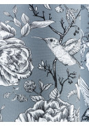 Комплект штор Райский сад габардин серый серо-голубой