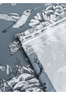 Комплект штор Райский сад габардин серый серо-голубой