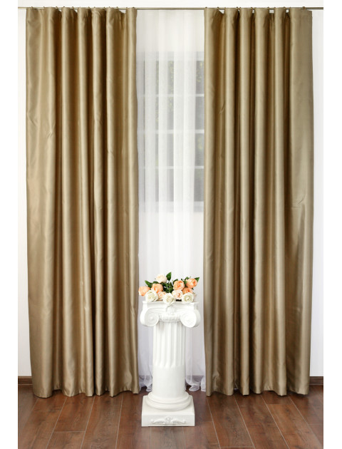 Комплект штор "Saten" без подхватов,  хаки