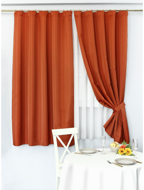 Шторы Oreon сатенv2057 оранжево-кирпичный