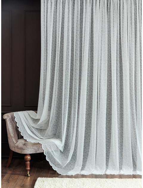 Тюль сетка Жаккард Gumus710vecru молочный