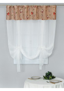 Тюль экран Новогодние кексы габардин бежево-коричневый красный зеленый Тюль экран Новогодние кексы габардин бежево-коричневый красный зеленый