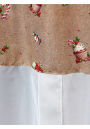 Тюль экран Новогодние кексы габардин бежево-коричневый красный зеленый Тюль экран Новогодние кексы габардин бежево-коричневый красный зеленый