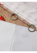 Тюль экран Новогодние кексы габардин бежево-коричневый красный зеленый Тюль экран Новогодние кексы габардин бежево-коричневый красный зеленый